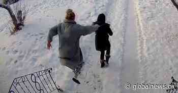 Calgary woman fends off porch pirates in her bathrobe: ‘Adrenaline took over’