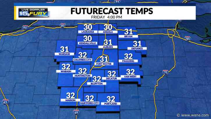 Colder temps are here with wintry mix over the weekend