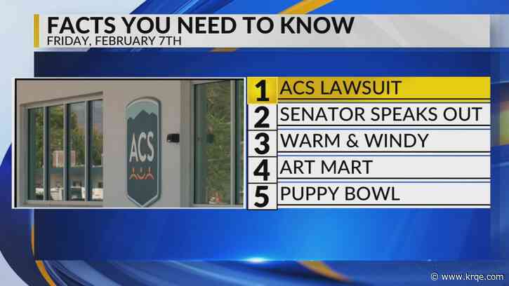 KRQE Newsfeed: ACS lawsuit, Senator speaks out, Warm and windy, Art mart, Puppy bowl