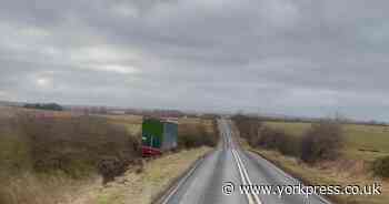 North Yorkshire road closed to allow recovery of lorry involved in crash