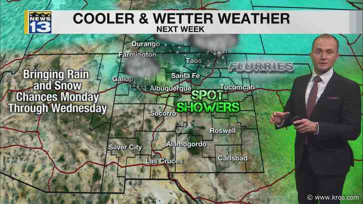 Cooler and wetter weather on the way next week
