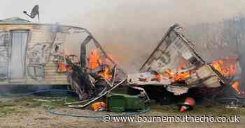 Caravan destroyed after being found 'well alight'