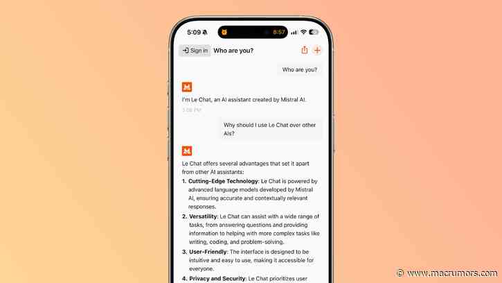 Mistral AI's 'Le Chat' Chatbot Now Available on iPhone