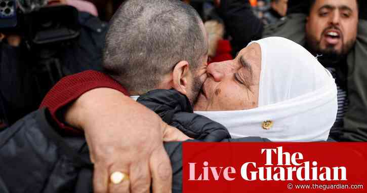 Gaza ceasefire live: Palestinian prisoners released in exchange for Israeli hostages – as it happened