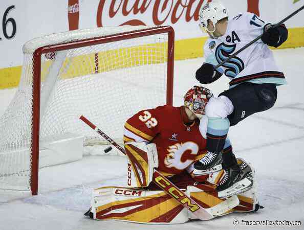 Beniers scores in OT as Kraken rally to beat Flames 3-2