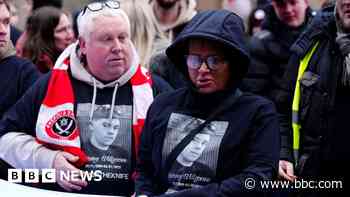 Parents of stabbed boy joined by hundreds on march