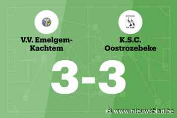 VV Emelgem-Kachtem en SC Oostrozebeke spelen 3-3