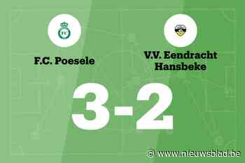 Eendracht Hansbeke B verliest uit met een doelpunt verschil van FC Poesele B