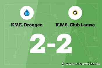 Drongen speelt gelijk in thuiswedstrijd tegen WS Lauwe