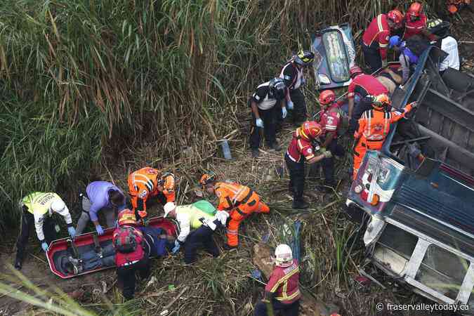 At least 40 are dead after a bus plunged off a bridge in Guatemala