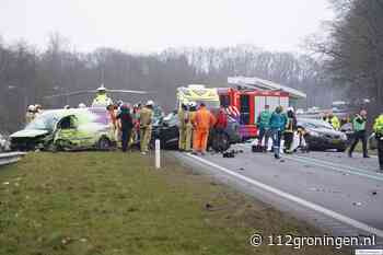 Vijf auto`s betrokken bij ernstig ongeval N34 nabij Zuidlaren, 1 zwaargewonde