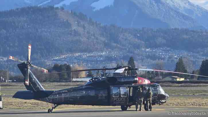 RCMP Black Hawk helicopter touches down at Chilliwack Airport Sunday