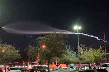 SpaceX rocket visible over Las Vegas Valley