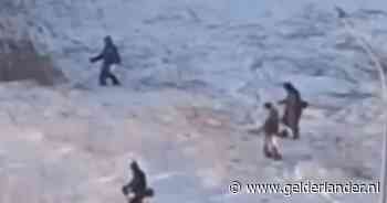 KIJK | Russische tuinmannen maaien gras, zelfs als er een dik pak sneeuw ligt