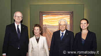 Sergio Mattarella e la Regina Sonja in visita alla mostra di Munch