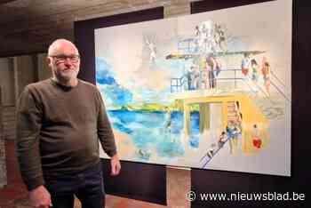 Jan Verhaert schildert op oude drukplaten: “Het drukwerk geeft iets extra aan de schilderijen”