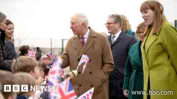 King makes rare joint visit with PM and Rayner