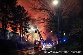 Großbrand vernichtet Lagerhalle am Güterbahnhof in Brakel