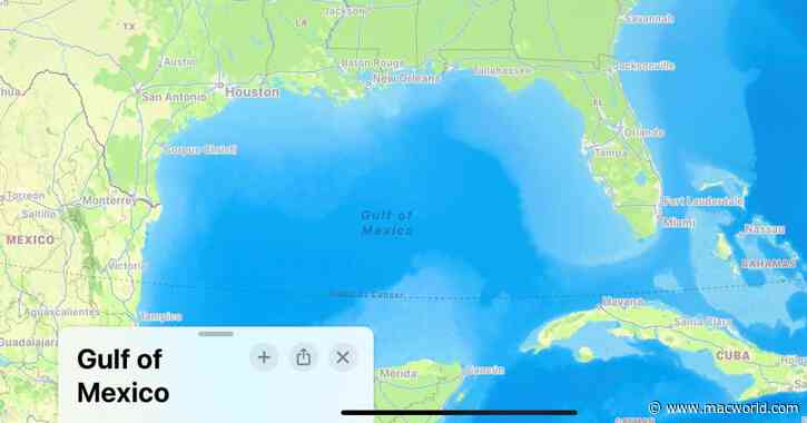 U.S. iPhone users can no longer find the Gulf of Mexico on Apple Maps