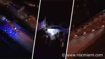 Driver killed after crashing into excavator on I-95 in Miami-Dade: FHP