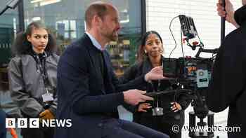 Prince William gets behind camera on film school visit