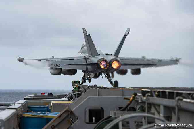 Navy crew members eject from their jet before it crashes off the San Diego coast