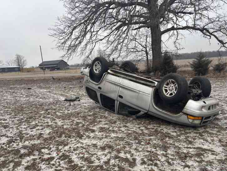 Icy road causes driver to slide, flip vehicle in DeKalb County crash