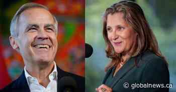 Liberal leadership candidates Freeland, Carney lay out visions during B.C. tour