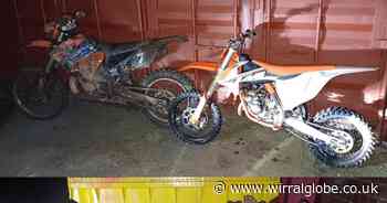 Two men arrested after ‘stolen’ scrambler and quad bikes found in Birkenhead