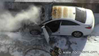 Car fire shuts down lanes on I-95 northbound