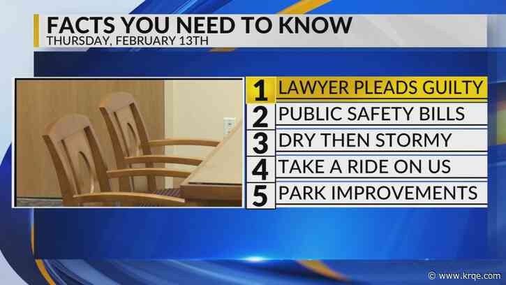 KRQE Newsfeed: Guilty plea, Public safety, Stormy weather, Uber discount, Park improvements