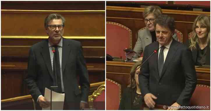 Botta e risposta Renzi-Giorgetti in Senato. “Nelle chat di Fdi viene considerato lecchino”. “Mi spiace si diverta a fare lo spione”