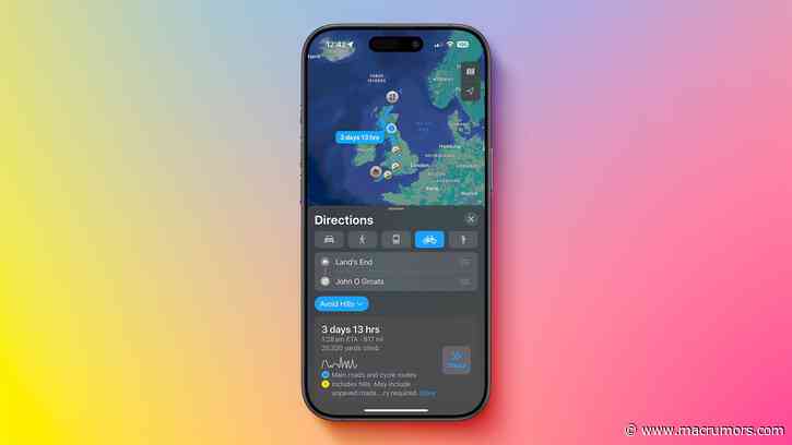 Apple Maps Cycling Directions Expanded in UK and Ireland
