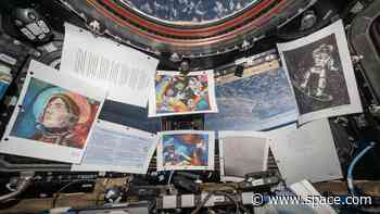 Students' contest-winning pen, paint and poetry works shown aboard International Space Station