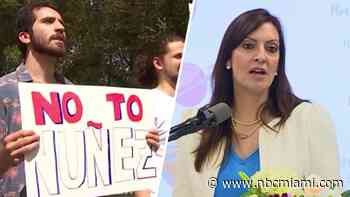 ‘No to Nuñez': Protesters sound off against Florida's Lt. Governor as FIU president