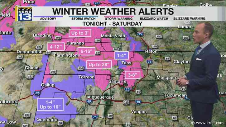Winter storm moving into New Mexico Thursday night