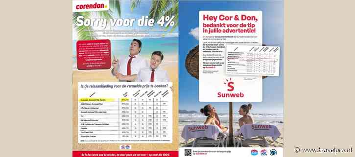 Reisbedrijven gebruiken Consumentenbond ‘schandpaal’ – Sunweb: “Hey Cor & Don, bedankt voor de tip in jullie advertenties”