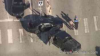 1 hospitalized after crash involving school board officer in SW Miami-Dade