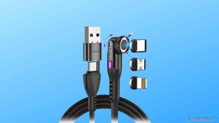 USB-C, Lightning, and micro-USB — all in one fast-charging, magnetic cable