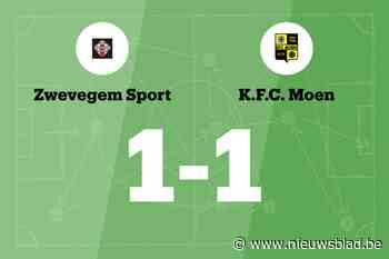 Zwevegem Sport speelt gelijk tegen FC Moen