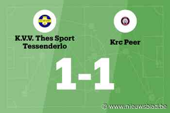 THES Sport B speelt thuis gelijk tegen RC Peer