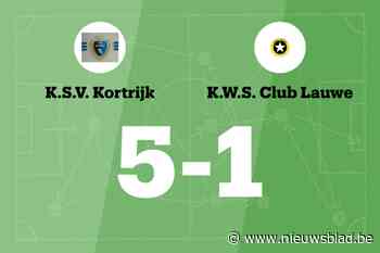 KSV Kortrijk zet ongeslagen reeks voort met 5-1 tegen WS Lauwe B