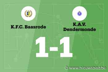 KAV Dendermonde B beëindigt reeks nederlagen met gelijkspel tegen KFC Baasrode