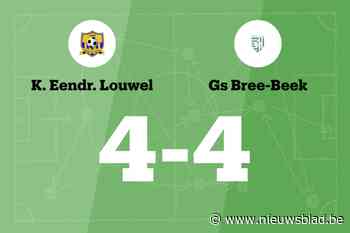 Louwel speelt gelijk in thuiswedstrijd tegen Bree-Beek B