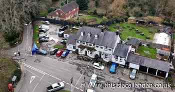 Manhunt enters second day after woman shot dead outside Kent pub