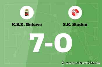 Vier opeenvolgende overwinningen voor SK Geluwe na 7-0 winst tegen SK Staden B