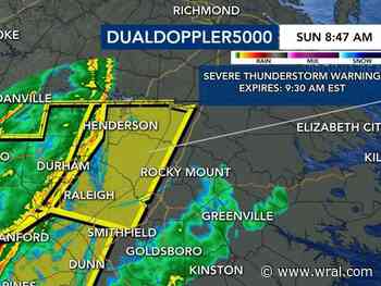 ⚠️WRAL Weather Alert Day⚠️ Severe thunderstorm warning extended for Wake, Johnston, Cumberland, Harnett, other counties until 10:15 a.m.; more than 37,000 without power in NC