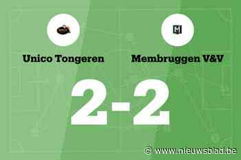 Unico Tongeren B en Membruggen eindigt op 2-2