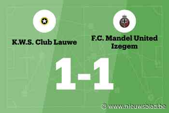 WS Lauwe speelt gelijk tegen Mandel United
