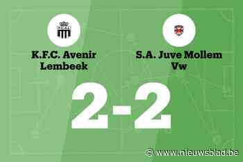 Juve Mollem sleept gelijkspel uit de brand in de uitwedstrijd tegen Avenir Lembeek